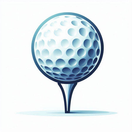 Golf ball on the tee. Vector illustration. Eps 10.のイラスト素材