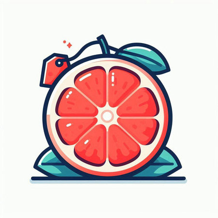 Grapefruit icon, flat design. Vector illustration, EPS 10.のイラスト素材