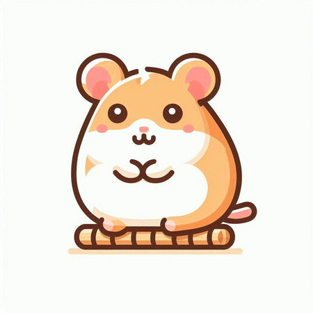 Cute hamster on white background. Vector illustration in cartoon style.のイラスト素材