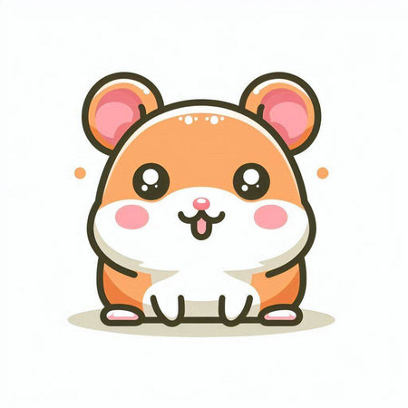 Cute hamster cartoon character vector illustration. Cute hamster mascot.のイラスト素材
