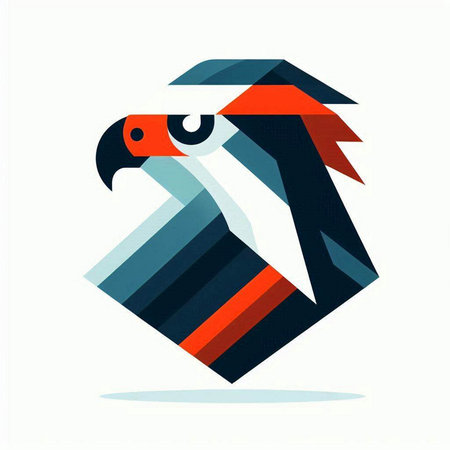 Vector illustration of a stylized bird in the style of origamiのイラスト素材