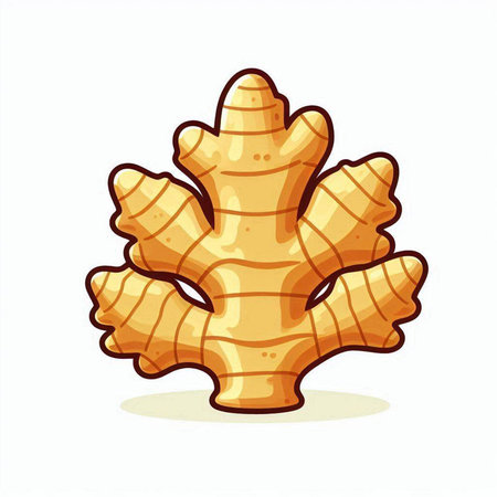 Ginger root isolated on white background. Vector illustration. Eps 10.のイラスト素材