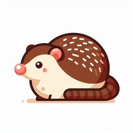 Cute hedgehog on a white background. Vector illustration in a flat style.のイラスト素材
