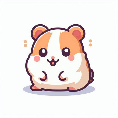 Cute hamster vector illustration. Cute hamster icon.のイラスト素材