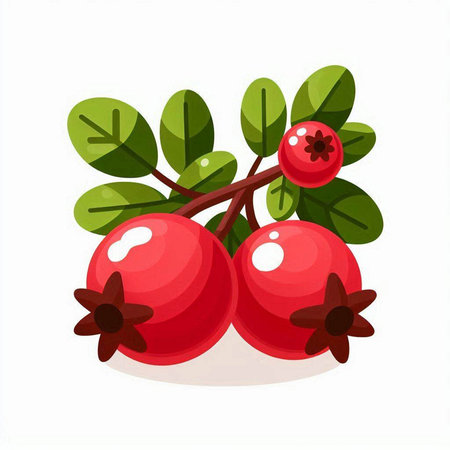 Cranberry isolated on a white background. Vector illustration for your designのイラスト素材