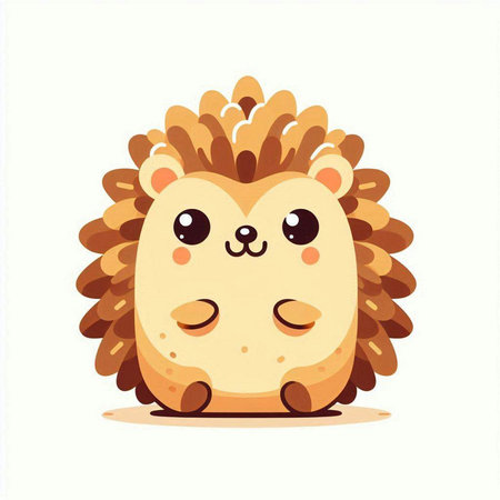 Cute hedgehog. Vector illustration in cartoon style on white background.のイラスト素材