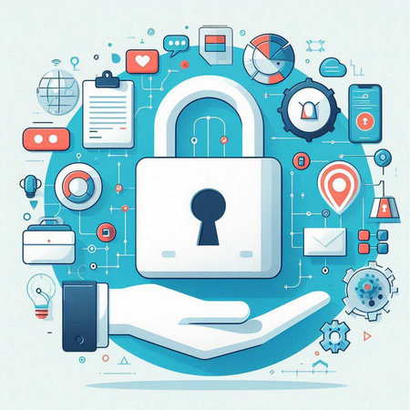 Protection of data and information. Internet security concept. Vector illustrationのイラスト素材