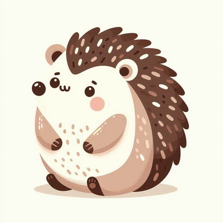 Cute little hedgehog. Vector illustration of a cartoon character.のイラスト素材