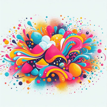 Colorful abstract background with splashes and drops. Vector illustration.のイラスト素材