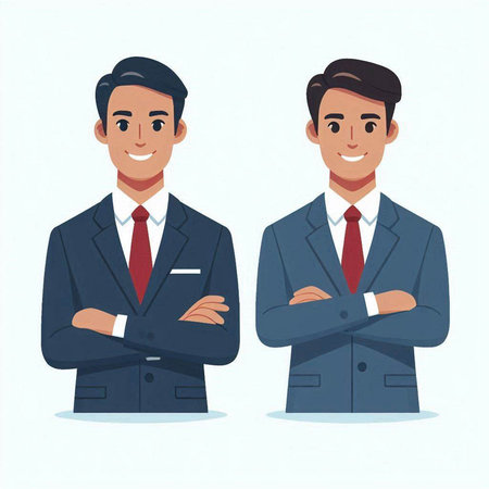 Businessman character design. Vector illustration in a flat cartoon style.のイラスト素材