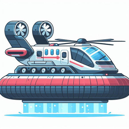 Cartoon vector illustration of a space ship or submarine with a propeller.のイラスト素材