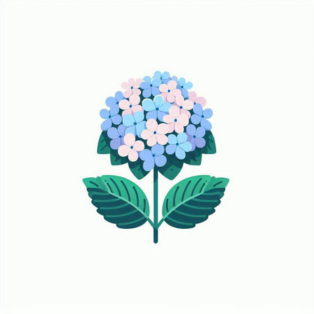 Hydrangea flower icon isolated on white background. Vector illustration.のイラスト素材