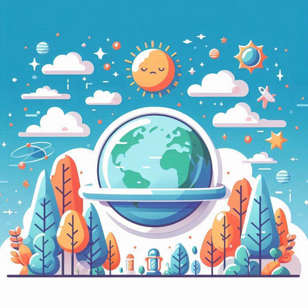 Earth Day. Vector illustration in flat style. World environment day concept.のイラスト素材