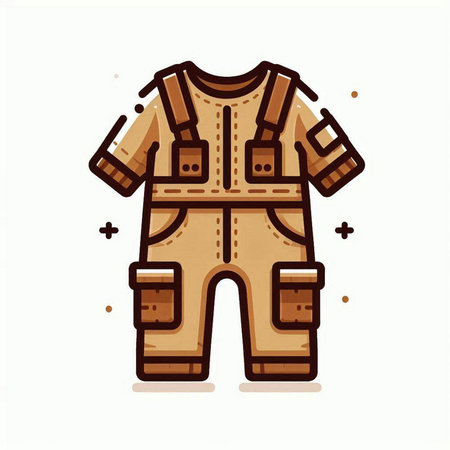 Vector illustration of a worker suit. Hand drawn doodle style.のイラスト素材