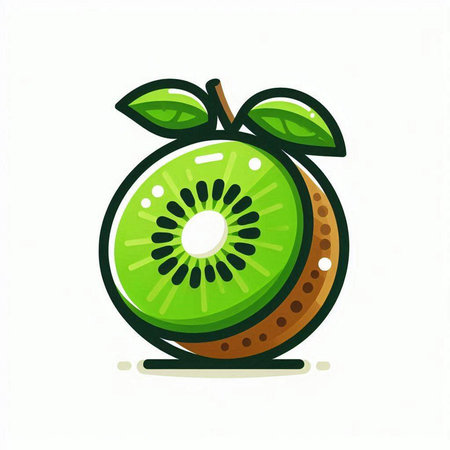 Kiwi fruit icon. Vector illustration. Isolated on white background.のイラスト素材