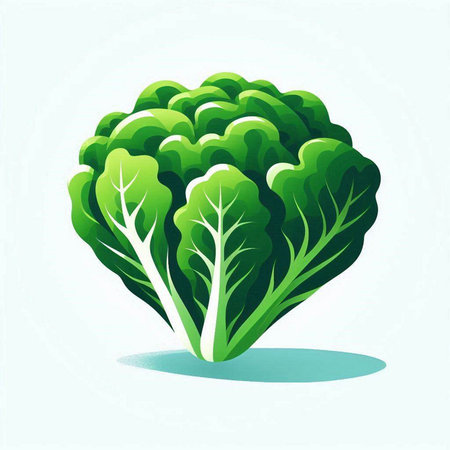 Lettuce. Vector illustration on a light background. Green vegetable.のイラスト素材