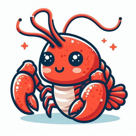 Cute cartoon crab. Vector illustration isolated on a white background.のイラスト素材