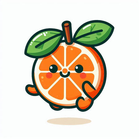 Cute cartoon grapefruit character. Vector illustration on white background.のイラスト素材