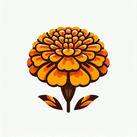 Marigold flower isolated on the white background. Vector illustration.のイラスト素材