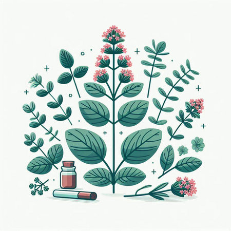 Herbal medicine. Herbal medicine concept. Vector illustration in flat style.のイラスト素材