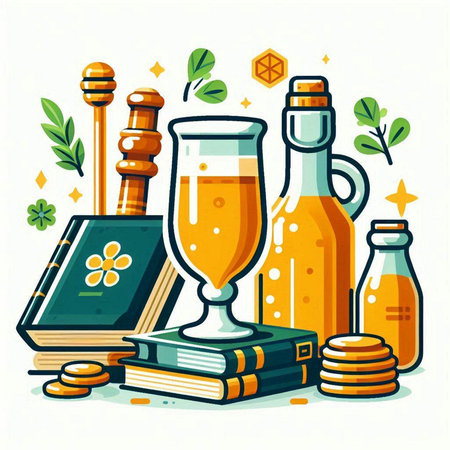 Alcoholic beverages. Vector illustration in flat cartoon style. Alcoholic beverages.のイラスト素材