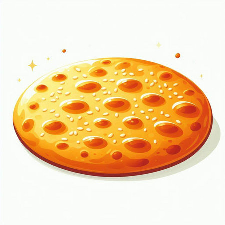 Illustration of a pizza on a white background. Vector illustration.のイラスト素材