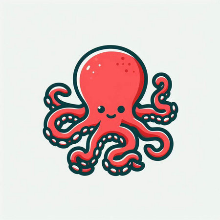 Octopus. Hand drawn vector illustration. Isolated on white background.のイラスト素材