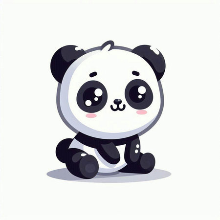 Cute panda vector illustration. Cute cartoon panda.のイラスト素材