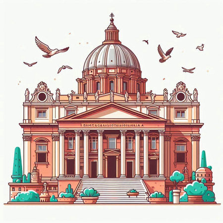 St. Isaac's Cathedral in St. Petersburg. Vector illustration.のイラスト素材