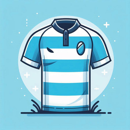 Soccer jersey. Vector illustration of a soccer uniform on a blue background.のイラスト素材