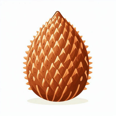 Illustration of a hazelnut isolated on a white background.のイラスト素材