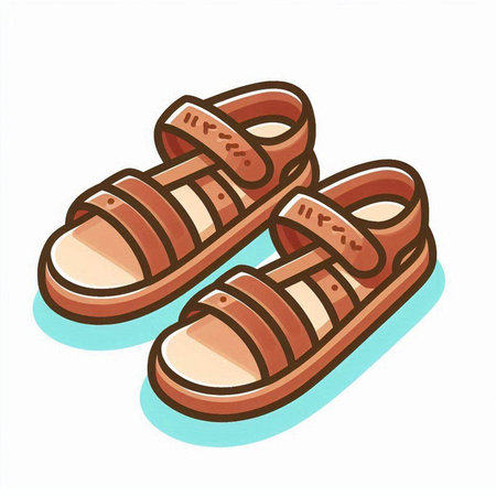 Vector illustration of slippers. Isolated on a white background.のイラスト素材