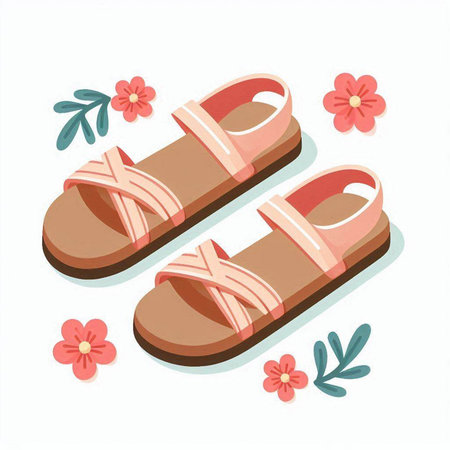 Flip flops isolated on a white background. Vector illustration.のイラスト素材