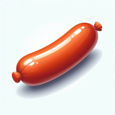 Illustration of a sausage on a white background with space for textのイラスト素材