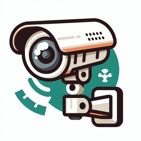 CCTV security camera on white background. Vector illustration for your designのイラスト素材