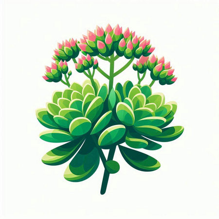 Illustration of a succulent plant isolated on a white background.のイラスト素材