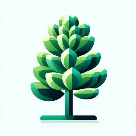 Green tree on a white background. Vector illustration. Eps 10.のイラスト素材