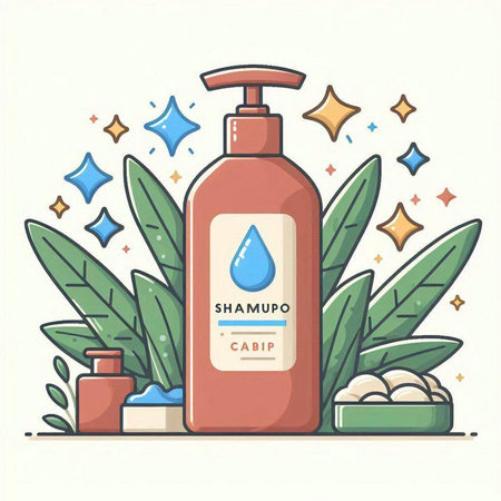 Illustration of a bottle of hand sanitizer. Vector illustration.のイラスト素材
