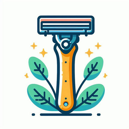 Shaving razor icon. Vector illustration in flat style. Isolated on white background.のイラスト素材