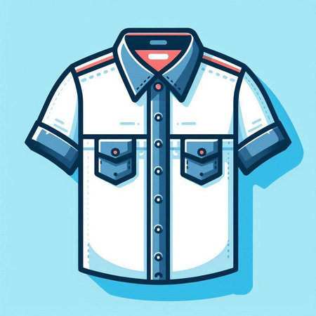 Vector illustration of a man's shirt on a light blue background.のイラスト素材