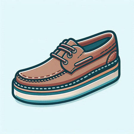 Men's shoes isolated on a light blue background. Vector illustration.のイラスト素材