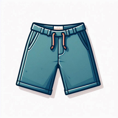 Shorts. Vector illustration of a pair of men's shorts.のイラスト素材