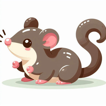 Cute cartoon mouse. Vector illustration isolated on a white background.のイラスト素材