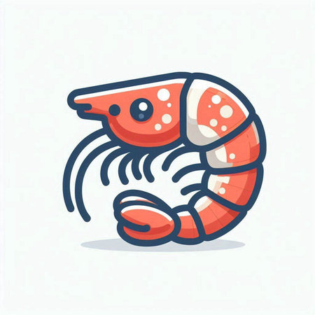 Shrimp icon. Seafood vector illustration. Seafood icon.のイラスト素材