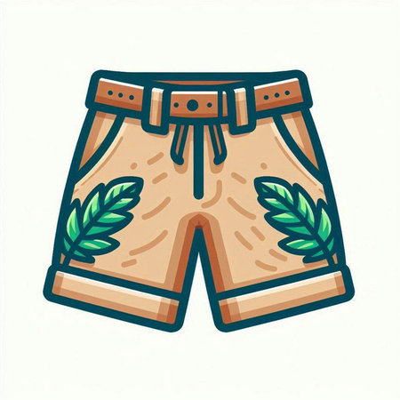Swimming trunks. Isolated on white background. Vector illustration.のイラスト素材
