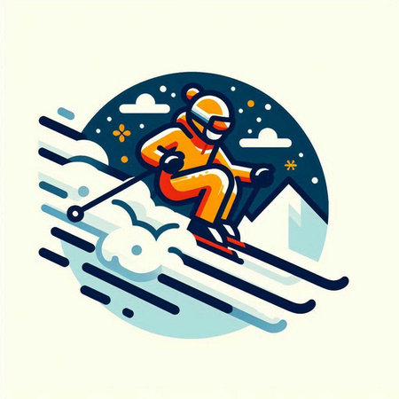 Snowboarder in the mountains. Winter sport. Vector illustration.のイラスト素材
