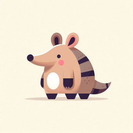 Cute little armadillo. Vector illustration of a funny animal.のイラスト素材