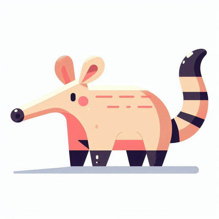 Cute cartoon anteater isolated on white background. Vector illustration.のイラスト素材