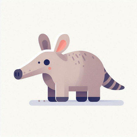 Cute hand drawn vector illustration of a cute little anteater.のイラスト素材