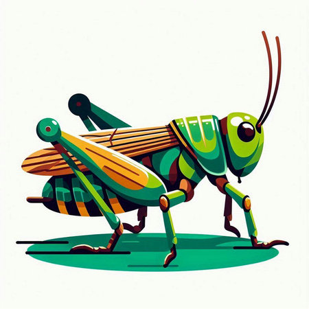 Grasshopper. Vector illustration of a grasshopper.のイラスト素材